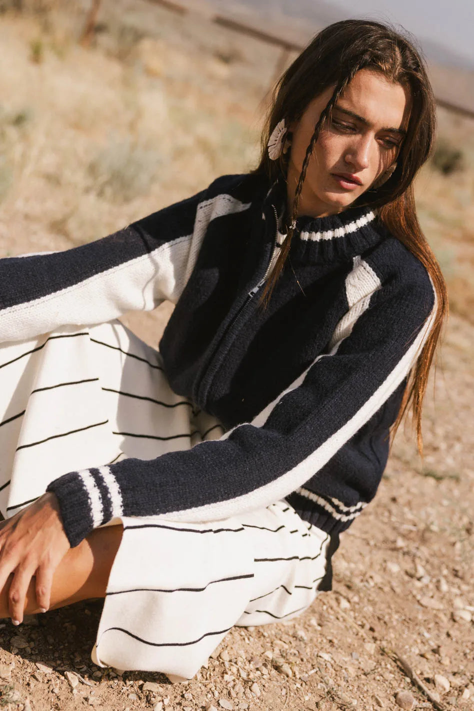 Sebastian Knit Jacket in Navy Anorak Shell Jacket Lightweight Jacket
