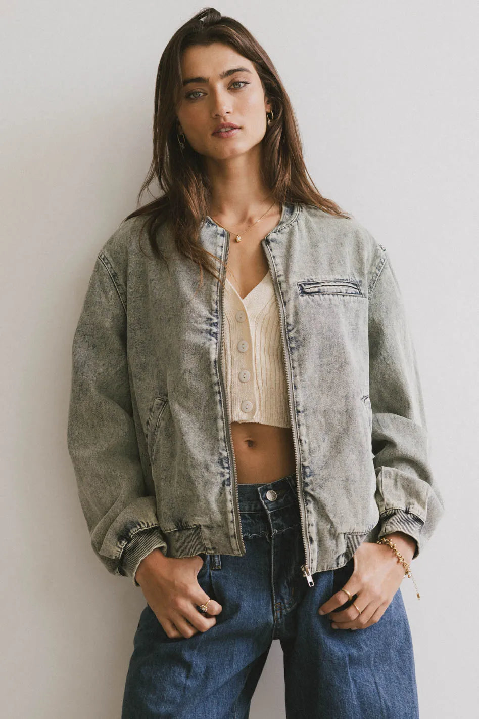 Verity Denim Jacket Mesh Jacket Canvas Jacket Denim Jacket