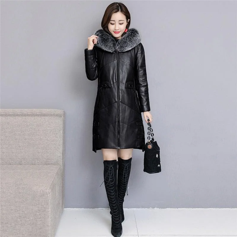 Graeme Womens Leather Down Jacket Parka Corduroy Jacket Velvet Jacket Brocade Jacket