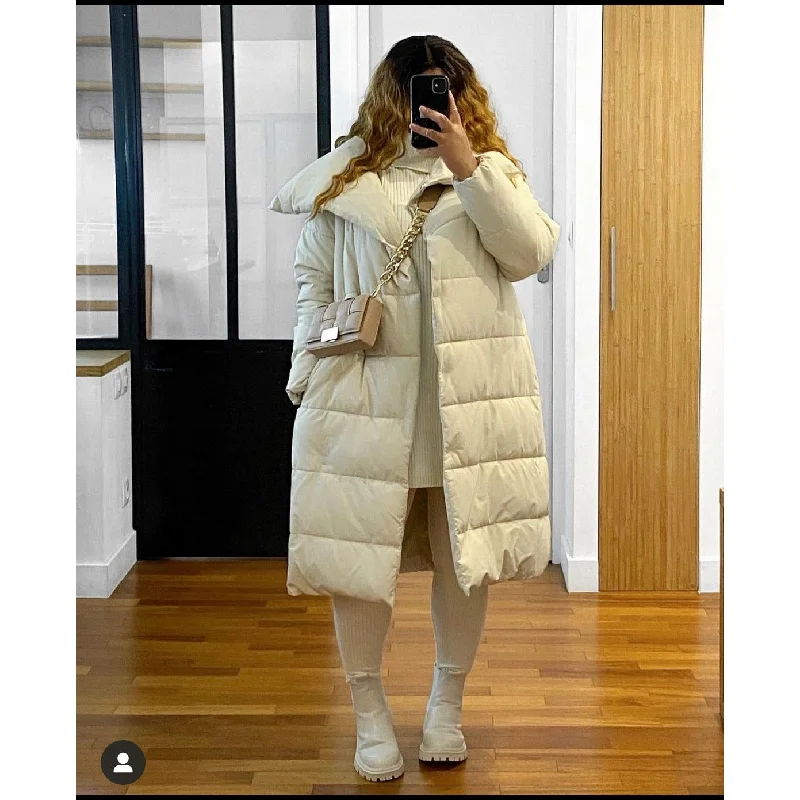 Zipper Long Puffer Jacket