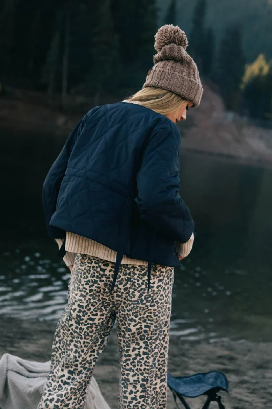 Zola Quilted Jacket in Navy Wool Jacket Cashmere Jacket Tweed Jacket