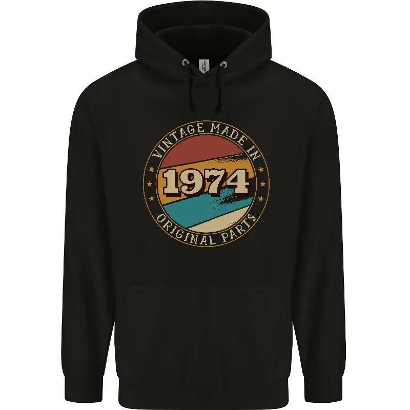 50th Birthday Vintage Made In 1974 Mens 80% Cotton Hoodie Hoodie with Zipper Placket Modern Functional 50th Birthday Vintage Made In 1974 Mens 80% Cotton Hoodie Hoodie with Zipper Placket Modern Functional