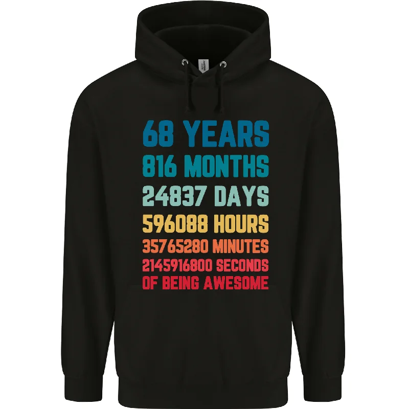 68th Birthday 68 Year Old Mens 80% Cotton Hoodie