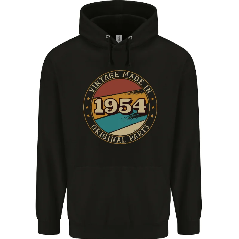 70th Birthday  Vintage Made In 1954 Mens 80% Cotton Hoodie