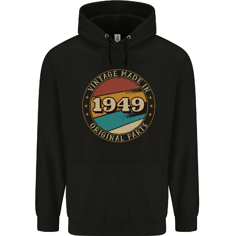 75th Birthday  Vintage Made In 1949 Mens 80% Cotton Hoodie