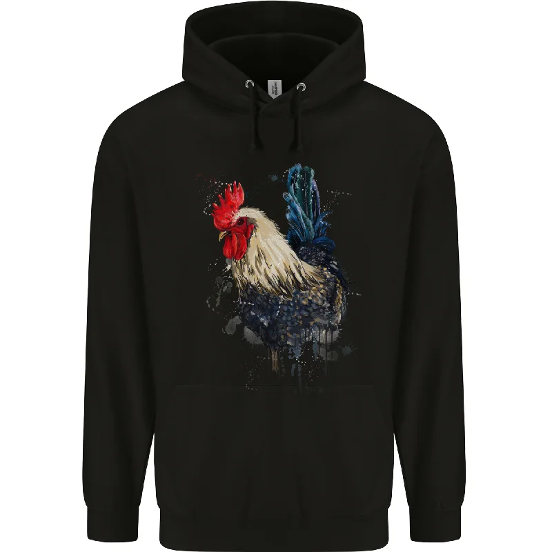 A Chicken Watercolour Mens 80% Cotton Hoodie