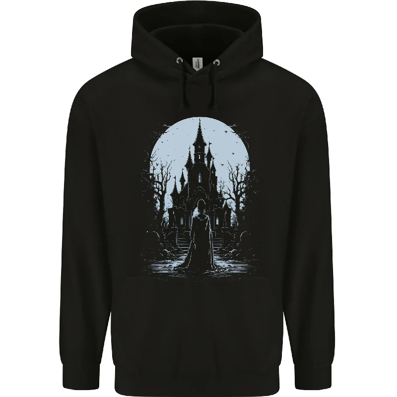 A Fantasy Haunted House Halloween Spooky Mens 80% Cotton Hoodie