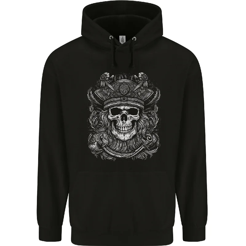 A Fantasy Pirate Skull Mens 80% Cotton Hoodie