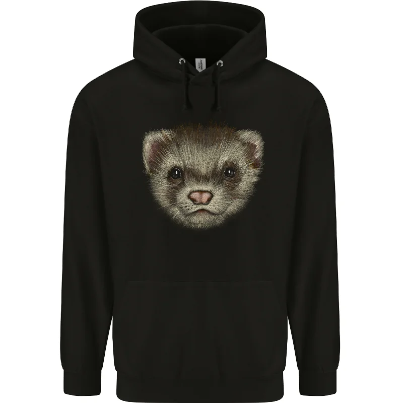 A Ferret Head Mens 80% Cotton Hoodie