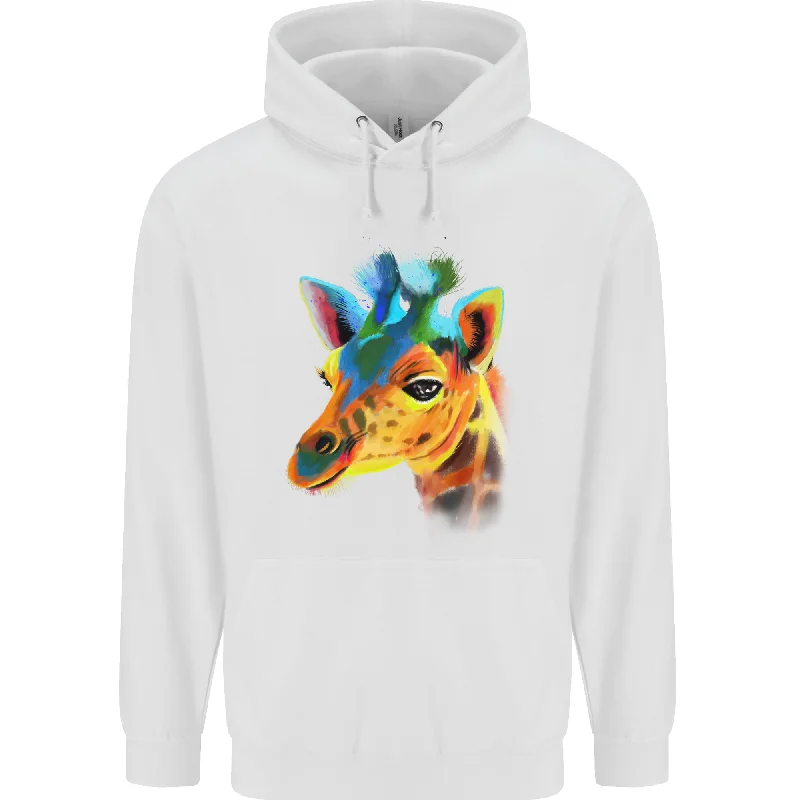 A Giraffe Watercolour Mens 80% Cotton Hoodie