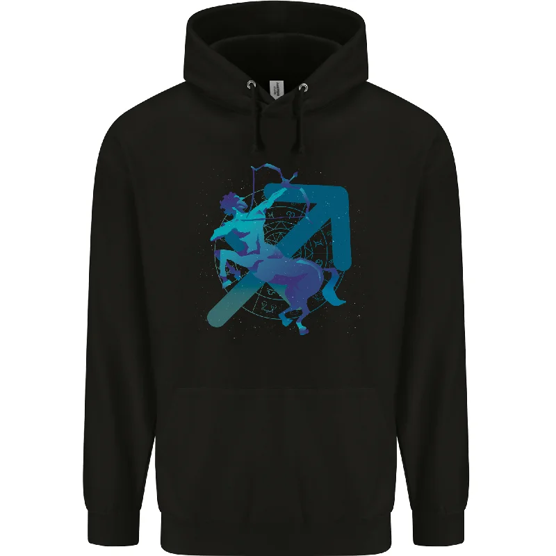 A Masculine Sagittarius Star Sign Design Mens 80% Cotton Hoodie