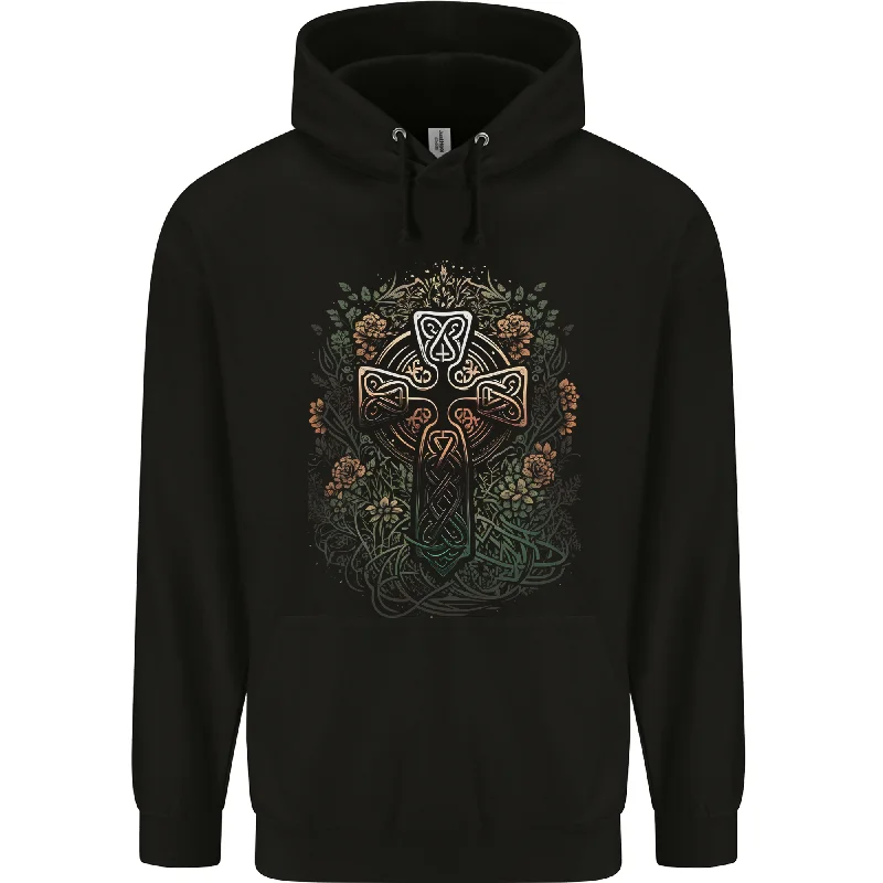 A Pagan Celtic Cross Mens 80% Cotton Hoodie