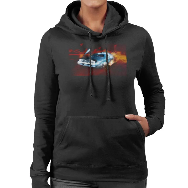 Back to the Future Delorean Electric Charged Take Off Women's Hooded Sweatshirt