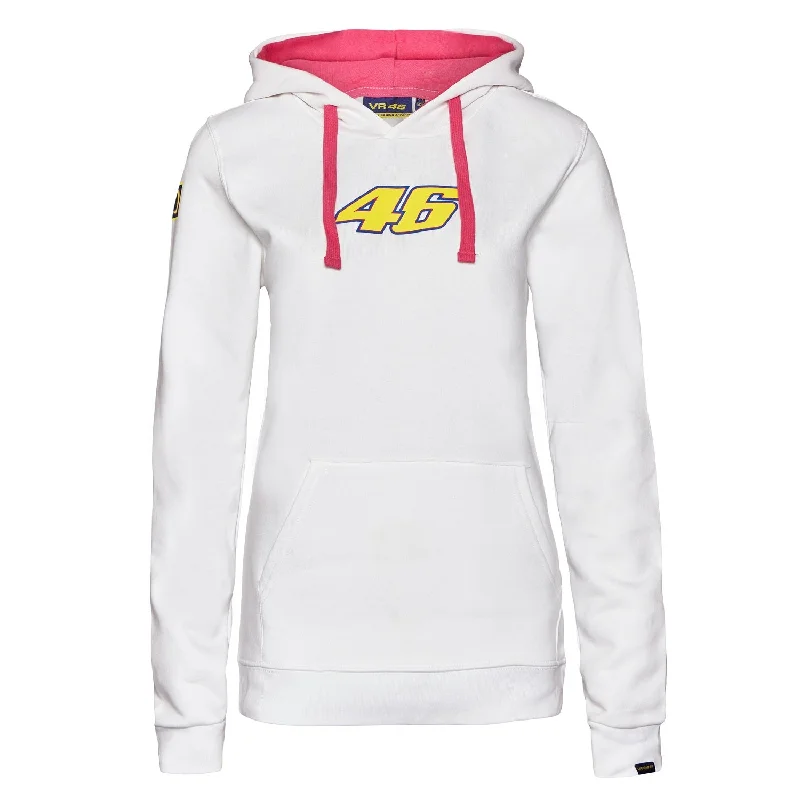 SWEATSHIRT ladies Hoody Bike MotoGP No.46 Valentino Rossi NEW Hoodie White