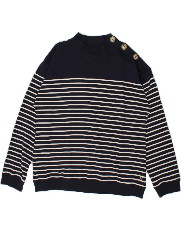 CREW CLOTHING Womens Sweatshirt Jumper US 18 2XL Navy Blue Striped Cotton