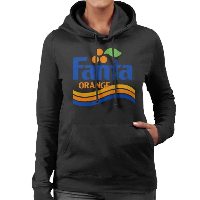 Fanta Orange 1980s Retro Wave Logo Women's Hooded Sweatshirt