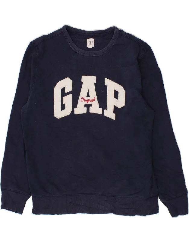 GAP Mens Graphic Sweatshirt Jumper Medium Navy Blue Cotton