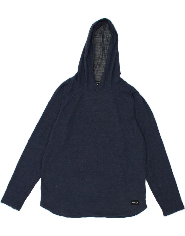 HURLEY Mens Hoodie Jumper XL Navy Blue Cotton