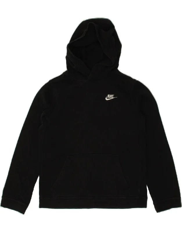 NIKE Boys Hoodie Jumper 13-14 Years XL Black Cotton