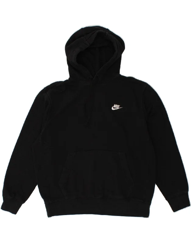 NIKE Mens Hoodie Jumper Large Black Cotton