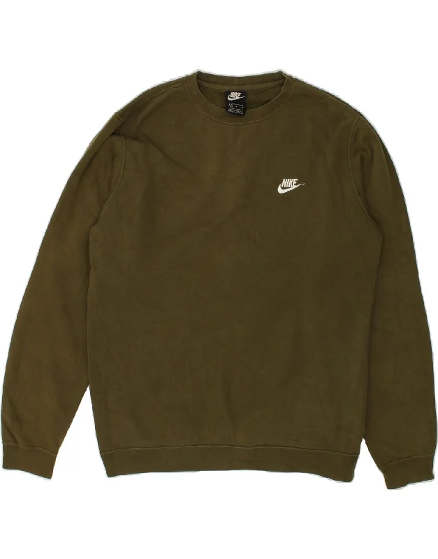 NIKE Mens Sweatshirt Jumper Medium Khaki Cotton