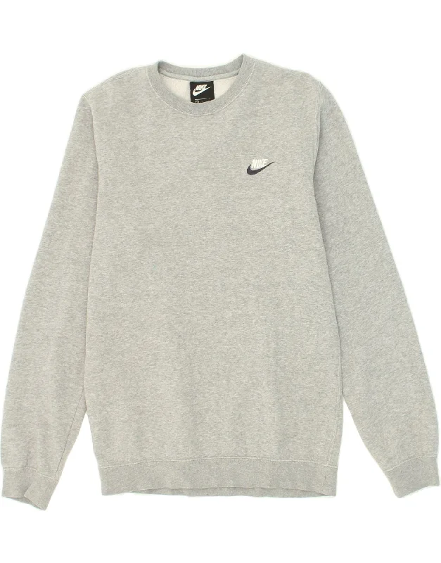 NIKE Mens Sweatshirt Jumper Small Grey Cotton Hoodie with Monochrome Minimalist Simple NIKE Mens Sweatshirt Jumper Small Grey Cotton Hoodie with Monochrome Minimalist Simple