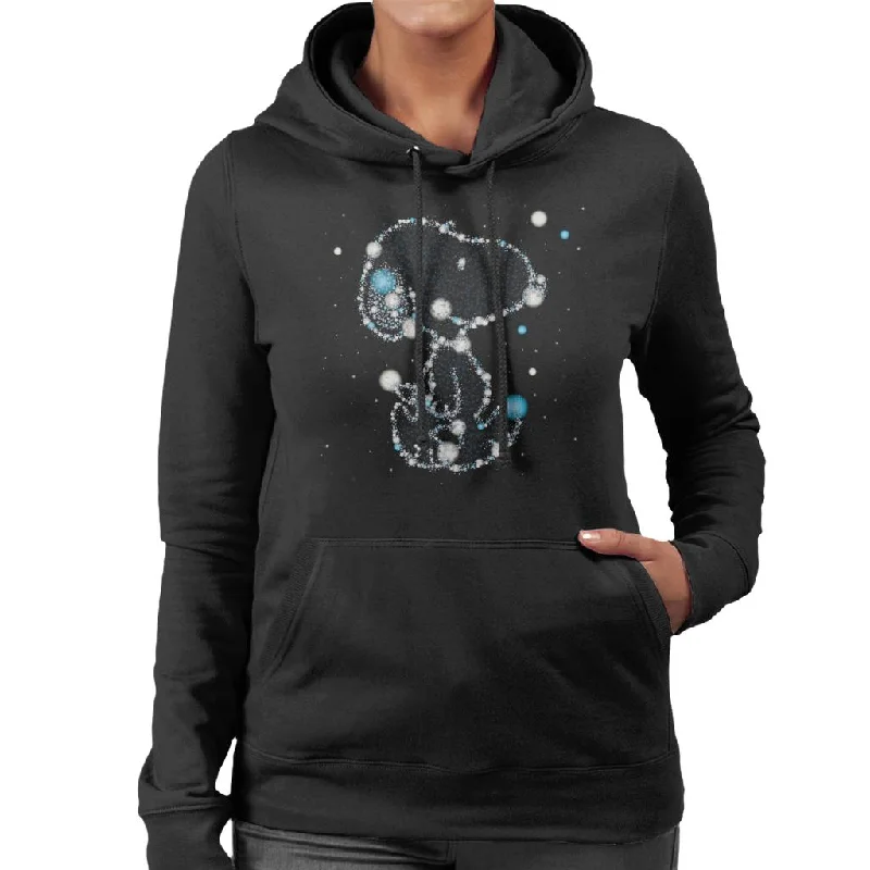 Peanuts Snoopy Astronomical Christmas Women's Hooded Sweatshirt Hoodie with Hem Frayed Vintage Worn Peanuts Snoopy Astronomical Christmas Women's Hooded Sweatshirt Hoodie with Hem Frayed Vintage Worn