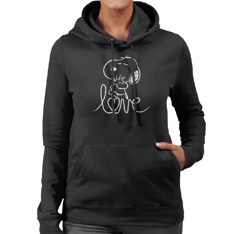 Peanuts Snoopy Love Women's Hooded Sweatshirt Hoodie with Toggle Buttons Decorative Unique Peanuts Snoopy Love Women's Hooded Sweatshirt Hoodie with Toggle Buttons Decorative Unique