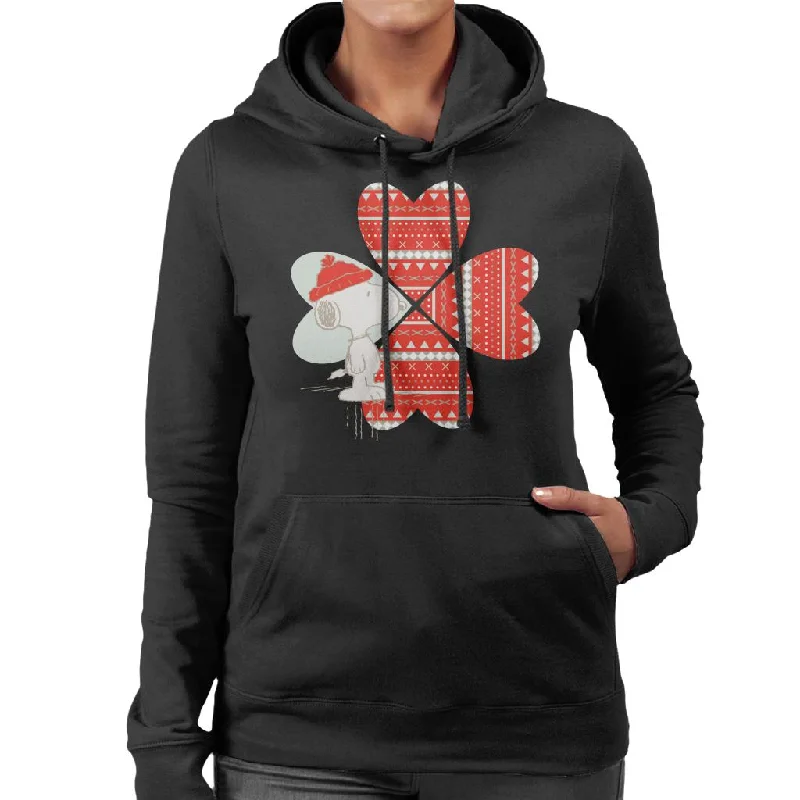 Peanuts Snoopy Red Hat Design Women's Hooded Sweatshirt