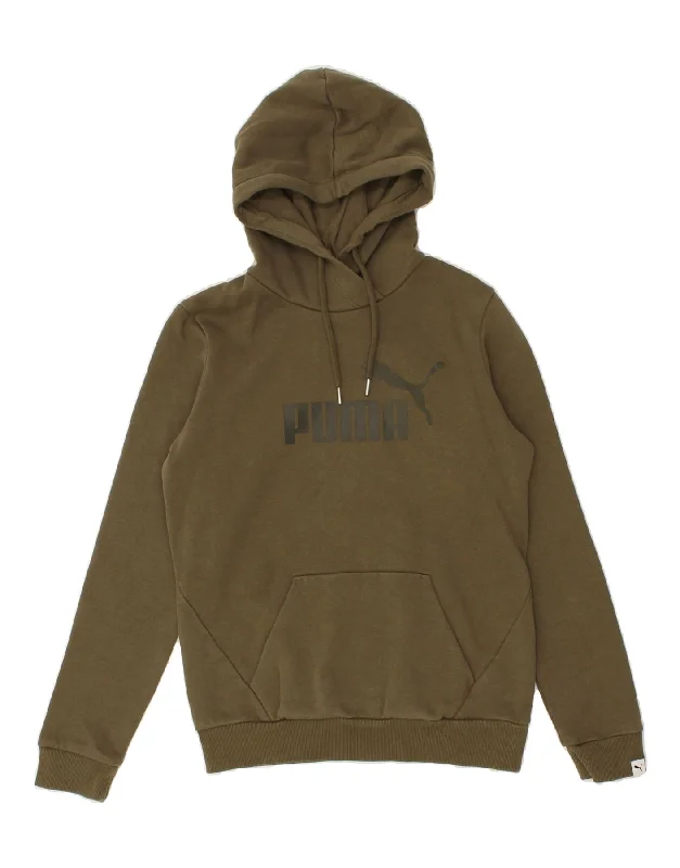 PUMA Womens Graphic Hoodie Jumper UK 8 Small Khaki Cotton Hoodie with Double Zipper Versatile Adjustable PUMA Womens Graphic Hoodie Jumper UK 8 Small Khaki Cotton Hoodie with Double Zipper Versatile Adjustable