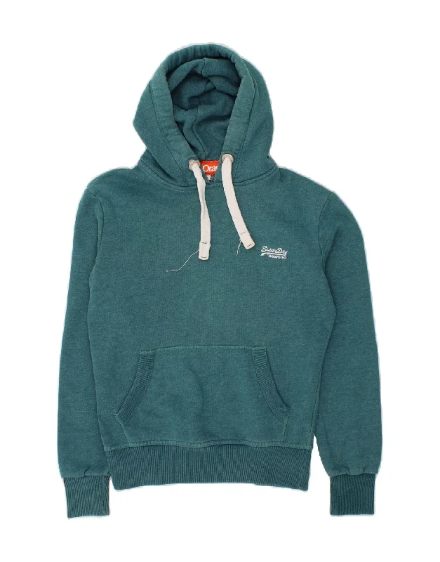 SUPERDRY Mens Hoodie Jumper Small Green Cotton