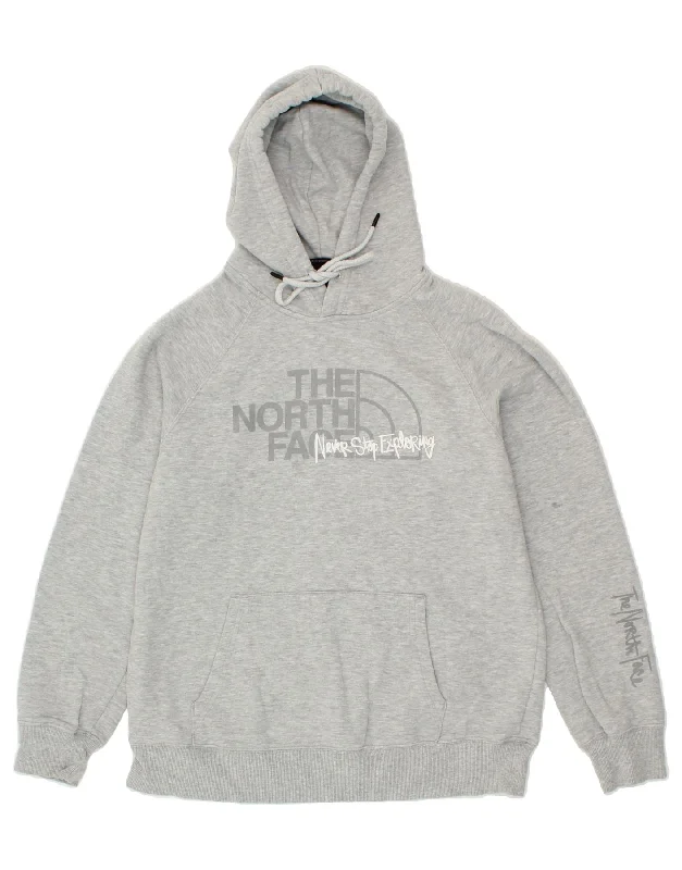 THE NORTH FACE Womens Graphic Hoodie Jumper UK 14 Medium Grey