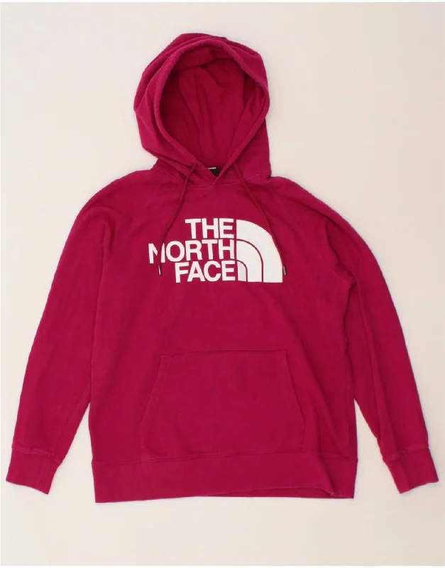 THE NORTH FACE Womens Graphic Hoodie Jumper UK 14 Medium Pink Cotton