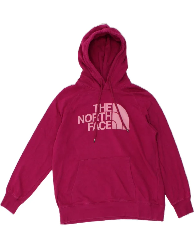 THE NORTH FACE Womens Graphic Hoodie Jumper UK 16 Large Pink Cotton