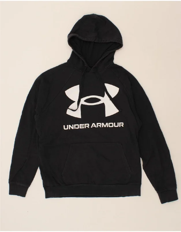 UNDER ARMOUR Mens Graphic Hoodie Jumper Large Black Cotton