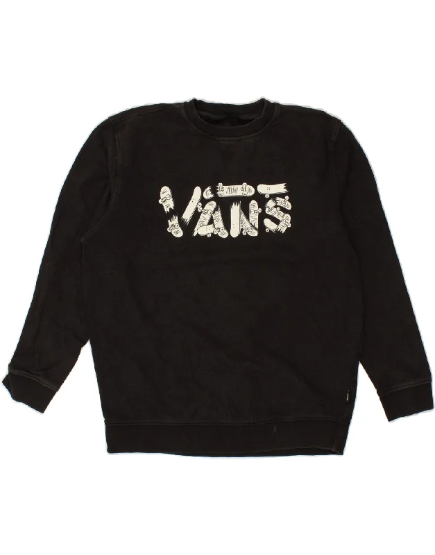 VANS Womens Graphic Sweatshirt Jumper UK 18 XL Black Cotton Hoodie with Half-Zip Sporty Casual VANS Womens Graphic Sweatshirt Jumper UK 18 XL Black Cotton Hoodie with Half-Zip Sporty Casual