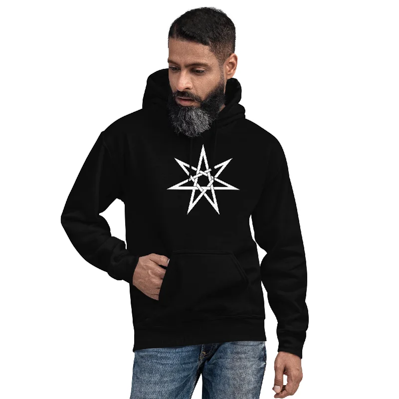 White Woven Elven Star Pagan Witchcraft Symbol Hoodie Sweatshirt