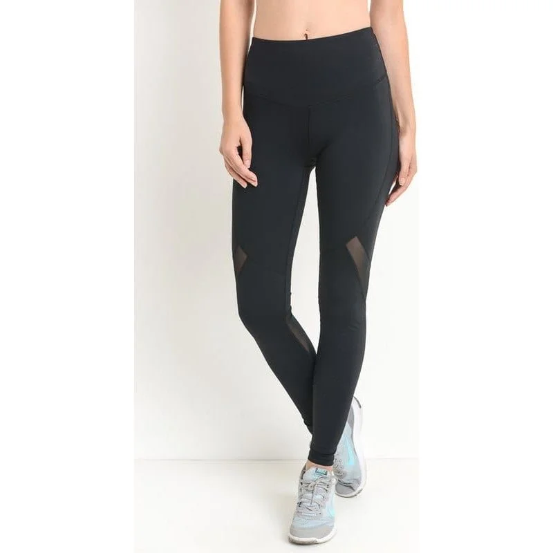 HIGH WAIST SLANTED MESH FULL LEGGINGS