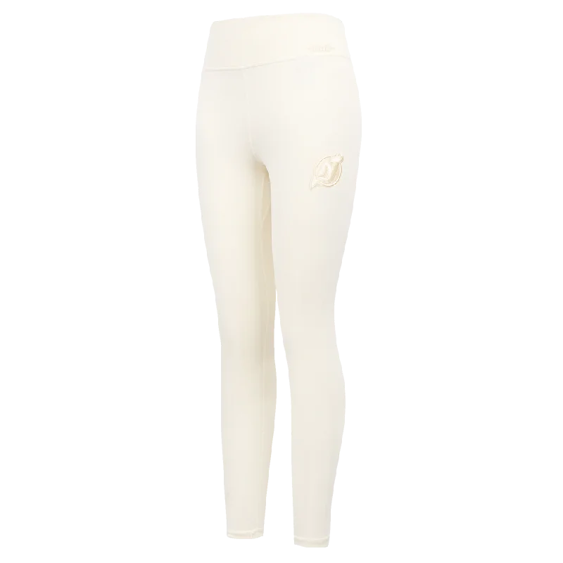 NHL NEW JERSEY DEVILS NEUTRAL WOMEN'S JERSEY LEGGING (EGGSHELL) Fashionable Fitted Workout Leggings NHL NEW JERSEY DEVILS NEUTRAL WOMEN'S JERSEY LEGGING (EGGSHELL) Fashionable Fitted Workout Leggings