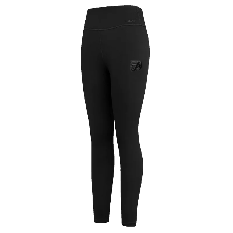 NHL PHILADELPHIA FLYERS NEUTRAL WOMEN'S JERSEY LEGGING (BLACK) Comfortable Leggings with Pockets NHL PHILADELPHIA FLYERS NEUTRAL WOMEN'S JERSEY LEGGING (BLACK) Comfortable Leggings with Pockets