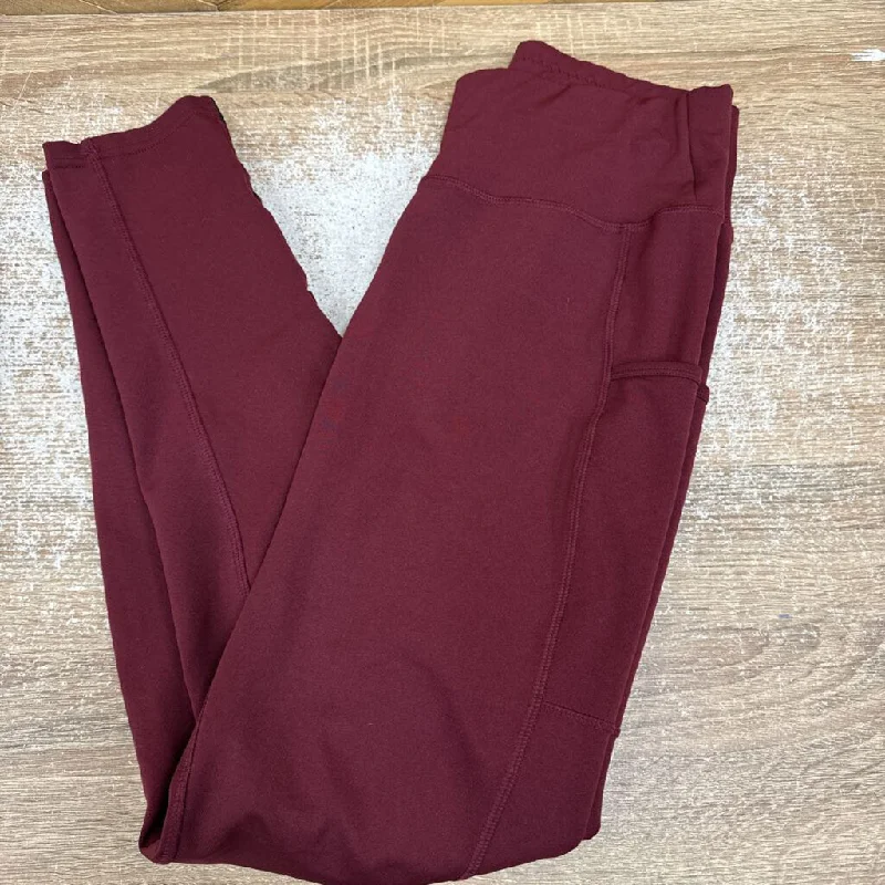 Pop Fit - Women's Leggings - MSRP $80: Maroon Red-women-LG