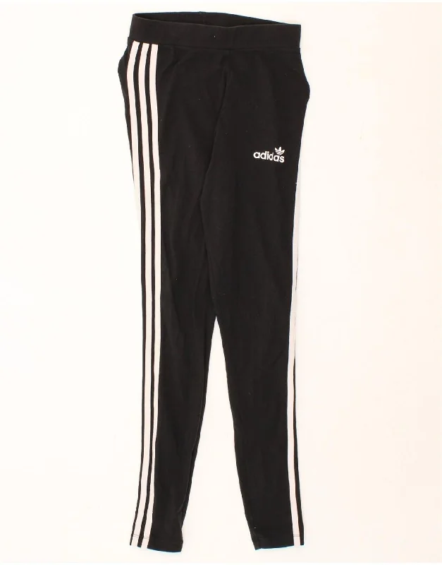 ADIDAS Womens Leggings UK 8 Small Black Cotton