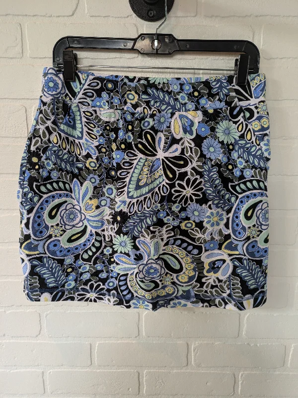 Athletic Skirt By Talbots In Black & Blue, Size: 8petite elastic waist skirt
