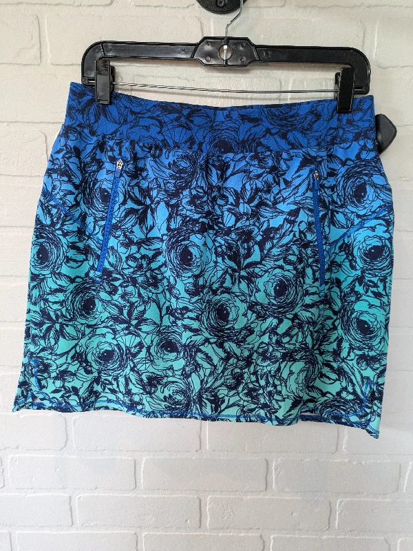 Athletic Skirt By Talbots In Blue & Green, Size: 8petite button skirt front