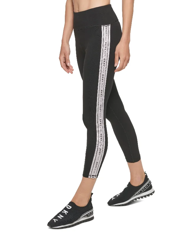 DKNY Sport Cropped Metallic Contrast 7/8 Leggings