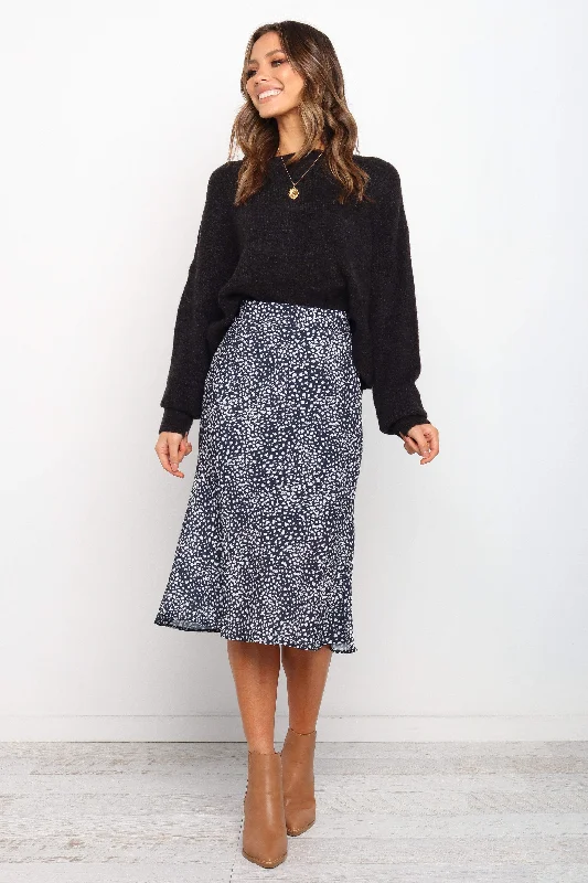 Falco Skirt - Navy silk skirt sleek