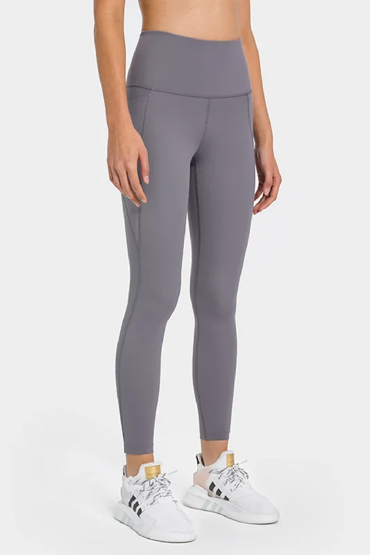 High Waist Ankle-Length Yoga Leggings with Pockets