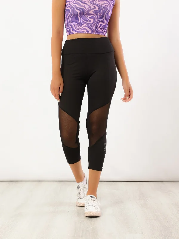 High Waisted Capri Mesh Leggings - Fit Freak