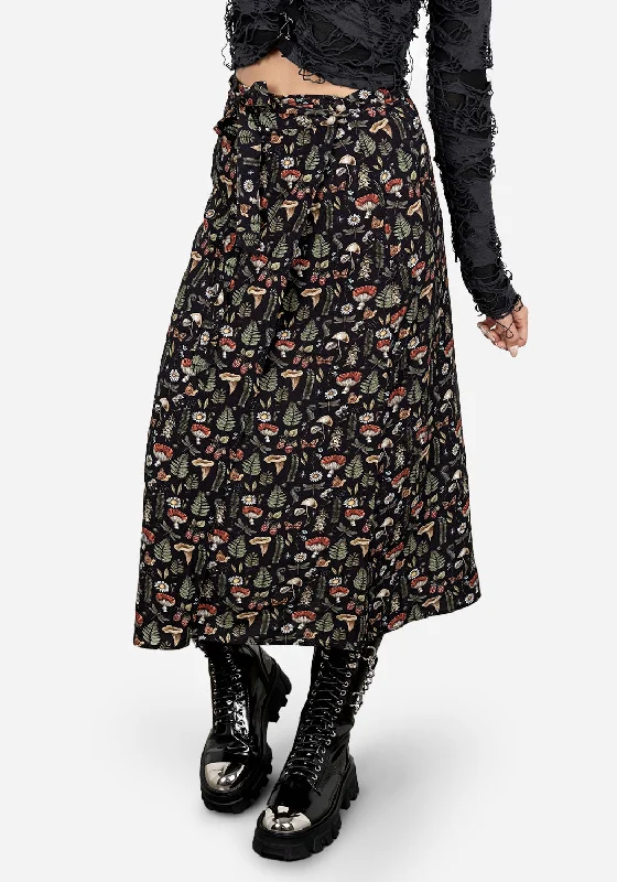 Luthien Wrap Midi Skirt leather skirt modern