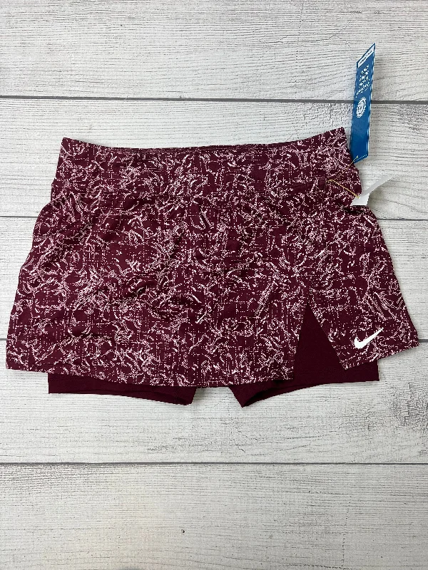 Maroon Athletic Skirt Skort Nike Apparel, Size L velvet skirt glossy